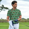 thumbnail image 2 of Kdxio Christmas Dachshund Print Men's Short Sleeve Polo Shirt,Midweight Men's Shirt, 2 of 6