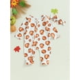 thumbnail image 2 of Halloween Newborn Baby Girl Outfit Long Sleeve Pumpkin Flower Jumpsuit Playsuit Headband 2Pcs Fall Winter Clothes, 2 of 8