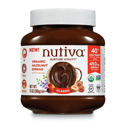 Nutiva Certified Organic, non-GMO, Vegan Hazelnut Spread with Cocoa, Chia and Flaxseed, Classic Chocolate, (Best Chocolate Spread Uk)