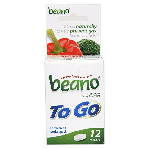 beano To Go Gas Prevention Bloating Relief 12 Tablets