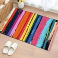 thumbnail image 3 of Colorful Striped Bathroom Mat 2x3 FT, Non Slip Small Kitchen Mat, Modern Rainbow Abstract Graffiti Art Washable Backed Front Door Throw Rug Non-Shedding Indoor Outdoor Doormat for Entryway Sink, 3 of 9