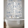 thumbnail image 6 of Sheer Curtains 72 Inches Long, Blue Paisley Light Filtering Window Curtains for Living Room, Vintage Boho Flower Botanical Leaf Branch Rod Pocket Voile Sheer Curtain Drapes, 52"W x 72"L, 2 Panels, 6 of 8