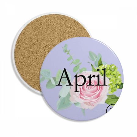 

Charng Rose April Design Pattern Coaster Cup Mug Tabletop Protection Absorbent Stone