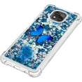 thumbnail image 5 of Slim Phone Case for Motorola Moto G Power 2021,Crystal Bling Quicksand Effect TPU Bumper Case with Four Corners Drop Protection Cover for Moto G Power 2021,YBDT Blue Butterfly, 5 of 6