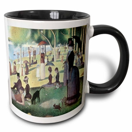 Sunday Afternoon La Grande 3dRose A Sunday Afternoon on the Island of La Grande Jatte by Georges-Pierre Seurat - Two Tone Black Mug, 11-ounce ()