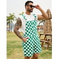 thumbnail image 4 of Shorts Overalls for Men Checkered Rompers Work Jumpsuits Stretchy Bibs Coveralls, 4 of 8