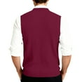 thumbnail image 4 of Men's Sweater Vest V-Neck Sleeveless Knitted Cardigan Big and Tall Solid Color Sweater Vest, 4 of 7