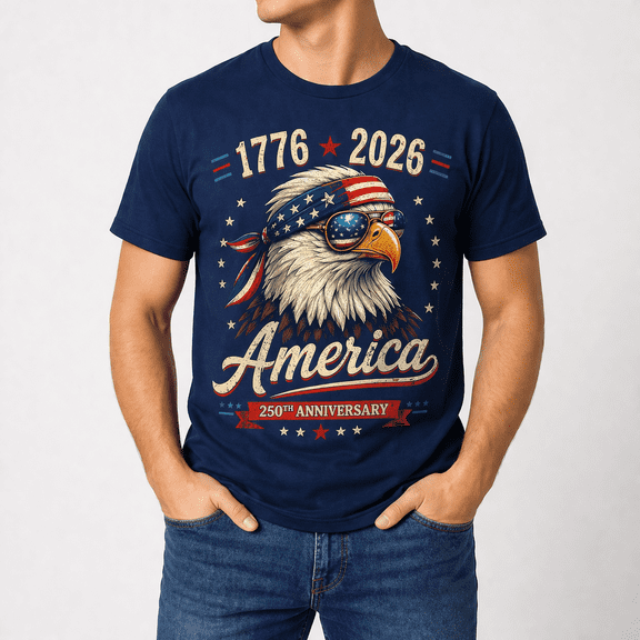USA 250th Anniversary Eagle T-Shirt, 1776–2026 Patriotic America Graphic Tee, Vintage Independence Day Shirt