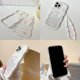 thumbnail image 4 of Funda para iPhone 13 Pro con helado blanco, marco con forma de onda rizada, con lindos abalorios de corazón, 4 of 5