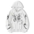 thumbnail image 2 of Women's Hoodie Oversize Gothic Butterfly Zip Up Hooded Jacket Warm Fleece Lined 2025 Fall Trendy Outfits White, 2 of 3