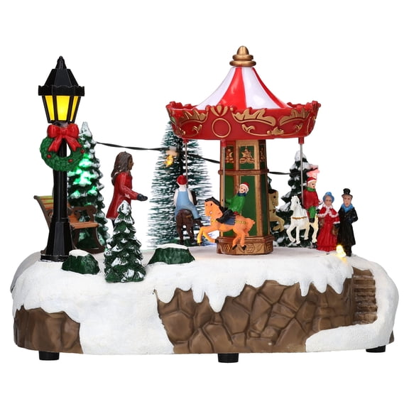 Light-Up and Musical Animated Christmas Village Scene, Multicolor, 6", by Holiday Time