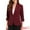 Burgundy, variant on Women's 3/4 Sleeve Shawl Lapel Work Blazer with Pockets L Royal Blue