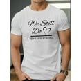 thumbnail image 1 of Men's 10th Anniversary T-Shirt, Short Sleeve, Summer Top, Casual Round Neck, Regular Fit, Geometric Pattern, Adult Unisex Fashion Tee, 1 of 5