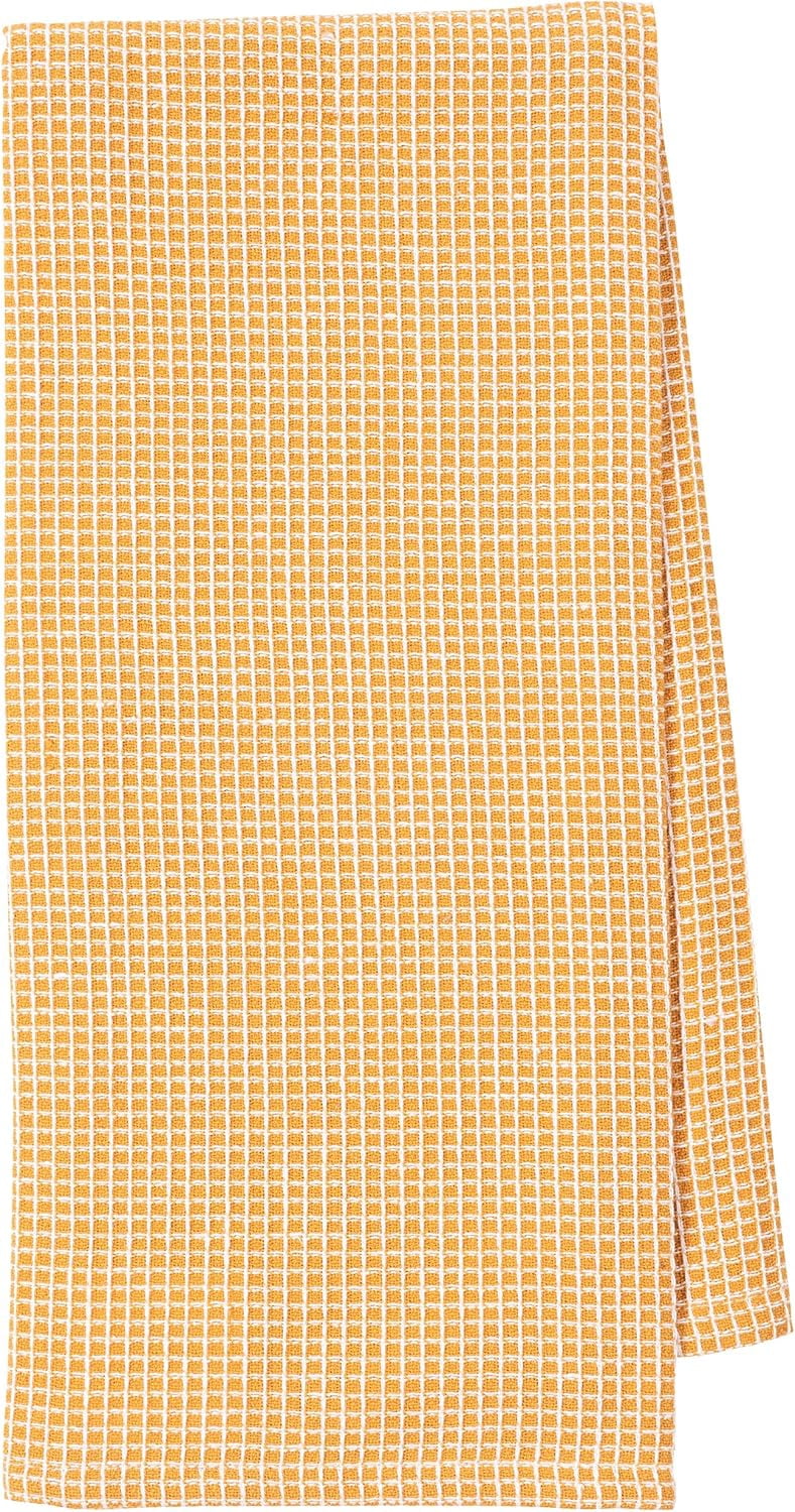 KAF Home Madison Cotton Kitchen Towels Set, Soft and Absorbent Dish Towels, 18” x 28”, Ochre, 4 Pack