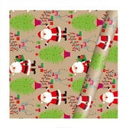 PVCS Retro Kraft Paper Holiday Reversible Wrapping Paper Bundle, Rustic Christmas (Pack of 10, 125 sq. ft. ttl)