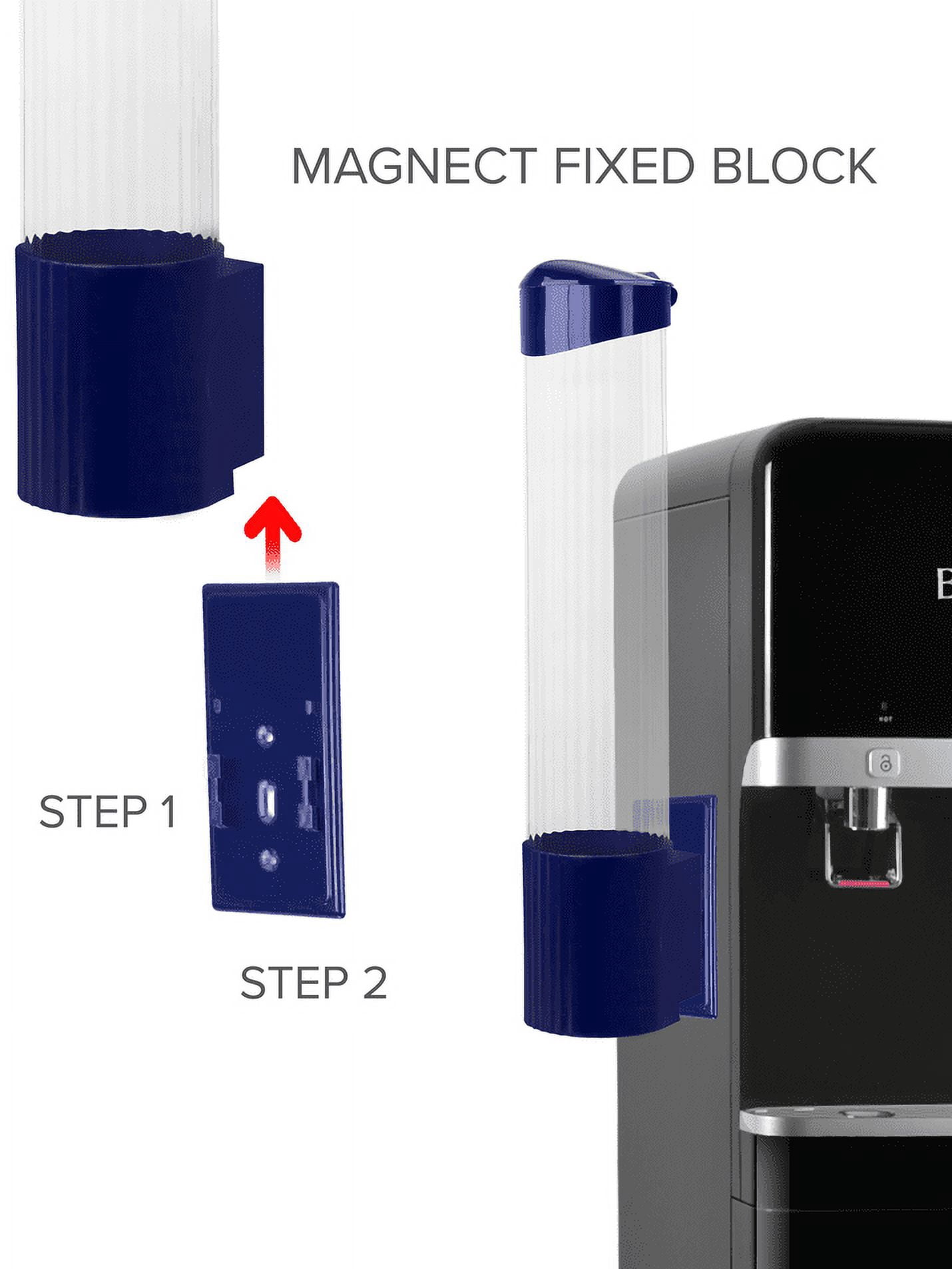 Brio Blue Cup Dispenser Magnetic or Screw Plate Mountable Fits 7oz Flat Bottom or 4oz Cone Cups