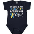 thumbnail image 3 of Inktastic My Sister is Just Down Right Perfect Down Syndrome Awareness Ribbon Boys or Girls Baby Bodysuit, 3 of 5