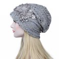 thumbnail image 5 of D-GROEE Double Layer Hollow Out Sequins Turban Hats Slouchy Baggy Chemo Cap Beanie Cancer Hat Light Breathable Head Covers for Daily Life, 5 of 8