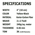 thumbnail image 2 of KARBXON 4 in x 10 ft - TWILL Weave - Advanced Carbon Fiber Fabric - YELLOW - 3K - 240g/meter, 2 of 10
