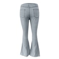 thumbnail image 6 of Women's Mid Waist Flared Jeans, High Rise Retro Vintage Distressed Bootcut Denim Pants, Stretch Elastic Waist Skinny Fit Casual Streetwear Jeans for Daily Wear Light Blue L, 6 of 7