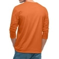thumbnail image 4 of 3/4 Sleeve Shirts for Men Solid Color Crew Neck Baseball T-Shirts Casual Loose Fit Three Quarter Sleeve Tees Orange XL, 4 of 8