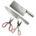 thumbnail image 6 of BambooMN Heavy Duty Bamboo Cutting Board with Chef's Knife, Cleaver, and Kitchen Shears Set, 6 of 6