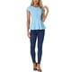 thumbnail image 2 of INSPIRAR CHIC Blusas de Peplum para Mujeres con Mangas Cortas y Cuello Redondo Color Sólido 3XL Azul Claro, 2 of 6