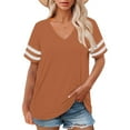 thumbnail image 2 of Sweet Home Farm V Neck T Shirts for Women Plus Size Short Sleeve Tops Casual Summer Tshirts Loose Fit Tee Short Sleeve Shirts for Women Orange, 2 of 4