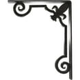 thumbnail image 4 of Ekena Millwork 2"W x 10"D x 12"H Fleur De Lis Wrought Iron Bracket, (Triple center brace), Antiqued Pewter, 4 of 8