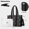 thumbnail image 5 of Teacher Tote Bag,Black Dinosaurs Space Surfing Pattern Teacher Utility Tote Bag,Large Work Tote Bags for Women with Multiple Pockets,Top Zipper Closure,13.8x10.6x6.7 Inch, 5 of 5