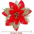 thumbnail image 4 of Flores navideñas artificiales Foohvr 16 piezas con purpurina, 4 of 4