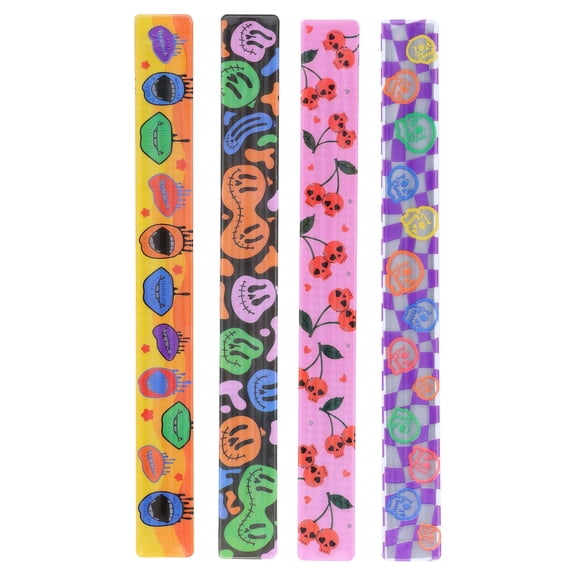 Reflective Slap Bracelet Party Favors, Multicolor, 4 Count, Halloween by Way To Celebrate