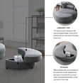 thumbnail image 6 of Swivel Accent Barrel Chair - Modern Big Round Sofa Lounge with Storage Ottoman, Linen Fabric, Includes Pillows - Ideal for Living Room or Hotel Use, 6 of 20