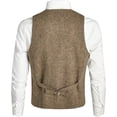 thumbnail image 3 of GFDYREE Men's Slim Fit Herringbone Tweed Suits Vest Premium Wool Blend Waistcoat, 3 of 7