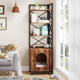 thumbnail image 6 of Tribesigns Corner Litter Box Enclosure, 4-Tier Hidden Cat Litter Box Furniture with Door, Industrial Indoor Cat House Washroom with Storage Shelves, Rustic Brown, 6 of 7