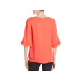 thumbnail image 3 of Le Gali Womens Brooke Side Tie Ruffled Blouse Orange S, 3 of 3
