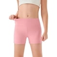 thumbnail image 2 of CPNG Girls Yoga Shorts Sports Cycling Leggings Dance Biker Cartwheel Shorts Solid Color High Waisted Tight Shorts(Light Pink,9-10 Years), 2 of 5