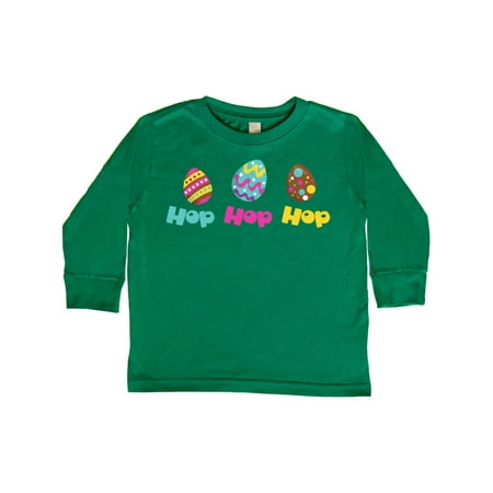 

Inktastic Hop Hop Hop Colorful Easter Eggs Easter Gift Toddler Boy or Toddler Girl Long Sleeve T-Shirt
