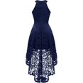 thumbnail image 3 of Vestido de fiesta de cóctel de encaje floral halter para mujer Vestido de dama de honor Hi-Lo XL ER, 3 of 5