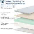 RV Mattress Short King 10 Inch Memory Foam Mattress, Cooling Green Tea