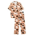thumbnail image 6 of Pajamas For Women Set Cozy Halloween Comfortable Silk Satshort Sleeve Button Up Top Shorts Ensemble Sleepwear Loungewear Nightwear Nightclothes Homewear, 6 of 7