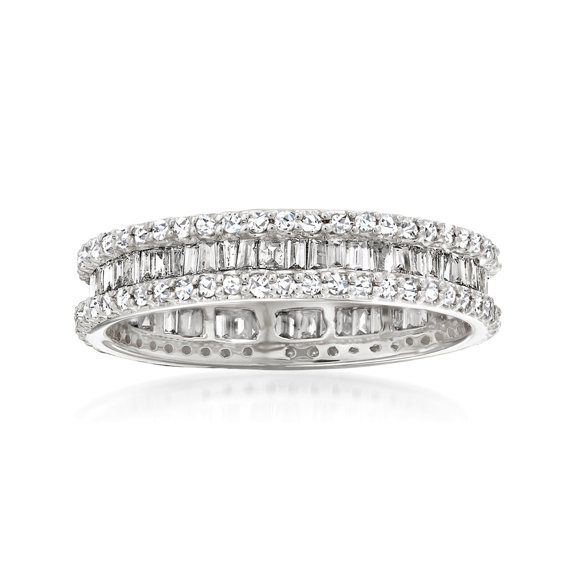 Sterling Silver Round Diamond Crossover Single Row Band 0.48 Cttw 