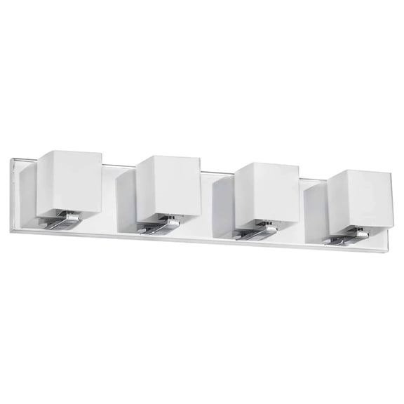 4 Light Vanity Light Fixture, Modern Bathroom Lighting, Frosted Glass Shade