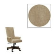 thumbnail image 3 of Benjara High Back Polyester Upholstered Wooden Swivel Chair with Adjustable Seat, Brown and Black, 3 of 3
