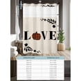 thumbnail image 6 of No Hook Cloth Fabric Shower Curtain with Snap in Liner, Orange Pumpkin Waterproof Shower Curtains Set with See Through Top Window, Fall Leaves Love Heart Beige Pastoral Bath Curtains Shower 54"x78", 6 of 6