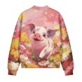thumbnail image 5 of DISNIMO Pig Flower Printed Jackets for Women Zip Up Sweatshirts Long Sleeve Outwear Fall Winter Outfits, L, 5 of 7