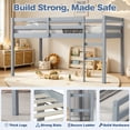 thumbnail image 4 of SESSLIFE Twin Size Loft Bed with Stairs, Gray Tall Solid Wood Loft Bed with Ladder and Guardrails for Boys Girls, No Box Spring Needed，Under Bed Storage, 4 of 8