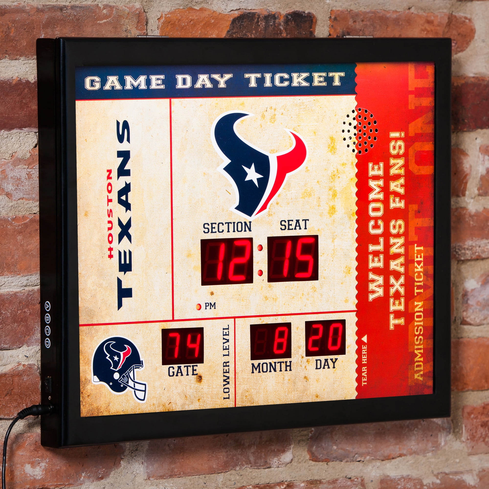 Houston Texans 23 X 18 Bluetooth Scoreboard Wall Clock Walmart Com