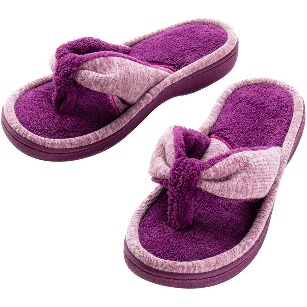 Wishcotton - Women's Foam Thong Adjustable Terry Flip Flop Slippers ...