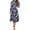 Big blue flowers, variant on Women's Ruffle Mock Neck Long Sleeve Smocked Casual Floral Printed Elastic Waist Tiered Midi Dress